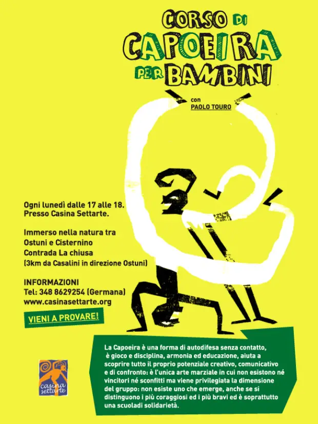 Locandina corso di Capoeira con Paolo Touro